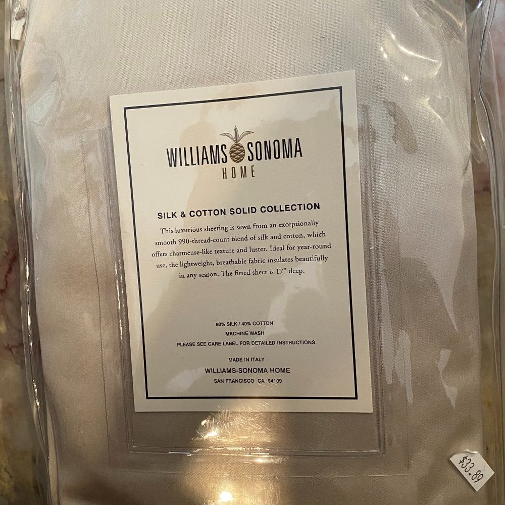 Williams Sonoma Silk & Cotton Cal King Fitted Sheet
